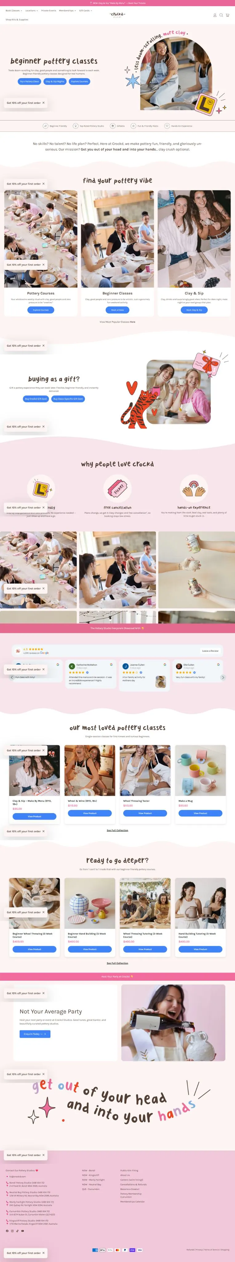 Full-length screenshot of the Crockd Studios homepage
